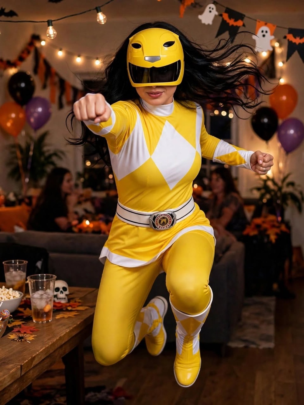 Disguise Women's Yellow Power Ranger Adult Costume